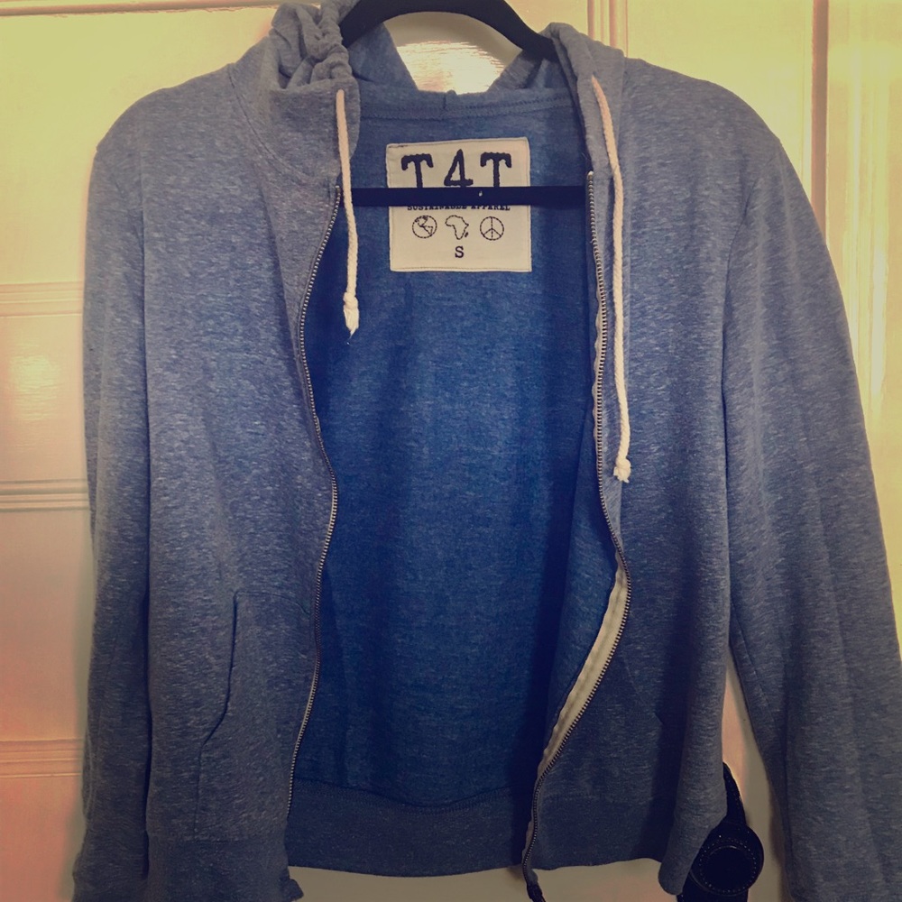 Heathered Blue Zip-Up Hoodie
